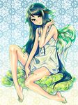  bad_id bad_pixiv_id barefoot feet green_hair highres julion_(akesuzu) saya saya_no_uta slime solo 