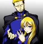  1girl bad_id bad_pixiv_id banned_artist blonde_hair blue_eyes cape genderswap genderswap_(mtf) goenitz highres hood midnight_bliss s_tanly svc_chaos the_king_of_fighters 