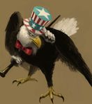  bad_id bad_pixiv_id bald_eagle baton bird bow bowtie commentary_request eagle efu_(eeeeeat) formal hat hat_tip no_humans solo uncle_sam 