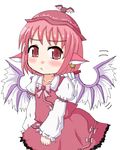  :&lt; animal_ears earrings jewelry mystia_lorelei oekaki pink_hair sanzan short_hair solo splint touhou wings 