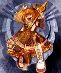  bad_id bad_pixiv_id bass_guitar batako blonde_hair blue_eyes boots detached_sleeves frills gothic_lolita guitar hair_ornament hair_ribbon hairclip instrument kagamine_rin kagamine_rin_(roshin_yuukai/hard_rkmix) lolita_fashion nail_polish open_mouth ribbon roshin_yuukai_(vocaloid) solo thighhighs twintails vocaloid yellow_nails 