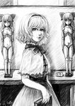  alice_margatroid book doll doll_joints greyscale hairband monochrome shanghai_doll short_hair solo st.neet touhou 