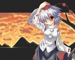  blush breasts hat inubashiri_momiji medium_breasts red_eyes short_hair silver_hair solo tokin_hat touhou yuuji_(itadon) 