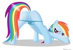  ass_up blue_fur equine female friendship_is_magic fur mammal my_little_pony neckbeardofthewest panties panties_down presenting pussy rainbow_dash_(mlp) raised_tail solo underwear 