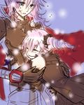  2girls final_fantasy final_fantasy_xiii hiiragi8116 hug lightning_farron lightning_returns:_final_fantasy_xiii lumina_(ffxiii) multiple_girls pink_hair pixiv_manga_sample tears 