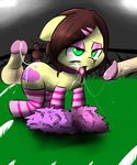  animal_ears balls clothed clothing crossdressing cum cutie_mark disembodied_penis earth_pony equine erection friendship_is_magic gay girly green_eyes hair horse human legwear male mammal mane my_little_pony open_mouth original_character penis pom_poms pony sissy snorgastic stockings tongue 