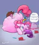  bulge equine feather female friendship_is_magic hat horse mammal my_little_pony party party_hard pinkie_pie_(mlp) ponythroat punch rainbow_dash_(mlp) rarity_(mlp) vore 
