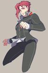  chinjuu_hibakichi cosplay hanamura_yousuke hanamura_yousuke_(cosplay) headphones headphones_around_neck jojo_no_kimyou_na_bouken kakyouin_noriaki male_focus persona persona_4 red_hair school_uniform solo 