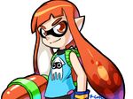  artist_name blooper cameo domino_mask ink_tank_(splatoon) inkling mario_(series) mask orange_eyes orange_hair pointy_ears robert_j_case sleeveless solo splatoon_(series) splatoon_1 splattershot_(splatoon) super_mario_bros. super_soaker tentacle_hair white_background wristband 