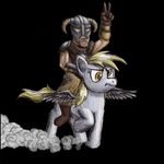  crossover derpy_hooves_(mlp) dovahkiin dragonborn equine female friendship_is_magic horse khaomortadios male mammal my_little_pony the_elder_scrolls_v:_skyrim 