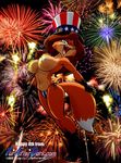  4th_of_july big_breasts bikini breasts canine clothed clothing eric_schwartz female fireworks fox fur furafterdark gloves_(marking) green_eyes hat holiday independence_day looking_at_viewer mammal markings orange_fur pasties sheila_vixen skimpy socks_(marking) solo sparkler star stars_and_stripes swimsuit top_hat 