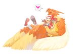  blaziken blush clothed clothing duo f_(artist) female happy human lyra_(pokemon) male mammal nintendo open_mouth plain_background pok&#233;mon pok&eacute;mon red_feathers size_difference suggestive video_games white_background young 