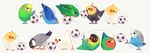  bird bird_request cockatiel era_(traveling_bird) java_sparrow no_humans original parakeet simple_background soccer_ball telstar 