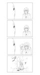  4koma :i closed_eyes comic glasses greyscale highres jack_bright jewelry monochrome necklace pendant scp-173 scp-963 scp_foundation seneo sitting sparkle 