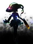  antigrandma cookie_clicker dress fumochimari grandma_(cookie_clicker) long_hair rolling_pin silhouette solo space star_(sky) 