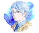  blue_eyes blue_hair commentary_request glasses iceberg_(scp) looking_at_viewer male_focus necktie scp_foundation seneo solo 