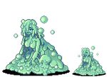  breasts bubble bubble_slime_(monster_girl_encyclopedia) exet goo_girl large_breasts lowres monster_girl monster_girl_encyclopedia open_mouth pixel_art sad slime solo transparent_background 
