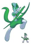  fighting_stance fusion gallade gen_4_pokemon leg_up looking_at_viewer lucario no_humans pixel_art pixelated pokemon pokemon_(creature) red_eyes simple_background standing standing_on_one_leg white_background 