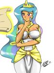  breasts cleavage clothed clothing female friendship_is_magic huge_breasts human humanized mammal my_little_pony princess_celestia_(mlp) solo true-artist-mas 