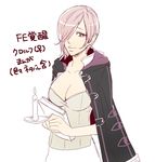  book breasts candle candlestand cleavage female_my_unit_(fire_emblem:_kakusei) fire_emblem fire_emblem:_kakusei hair_over_one_eye large_breasts my_unit_(fire_emblem:_kakusei) pink_hair robe short_hair shouyu_(mamimami0115) smile solo translated 