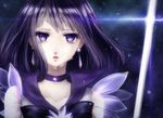  bishoujo_senshi_sailor_moon black_bow black_hair bow choker crying crying_with_eyes_open earrings jewelry magical_girl open_mouth purple_eyes purple_sailor_collar sailor_collar sailor_saturn sailor_senshi_uniform shino_(syllable) short_hair skirt solo star star_choker tears tiara tomoe_hotaru 