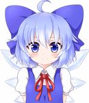  :&lt; :3 ahoge animated animated_gif blinking blue_eyes blue_hair blush bow bowtie cirno closed_eyes collared_shirt dress emofuri fang hair_bow happy head_tilt looking_at_viewer md5_mismatch mofu_mofu open_mouth pout puffy_short_sleeves puffy_sleeves sad_smile shirt short_hair short_sleeves simple_background solo touhou ugoira_conversion upper_body white_background wide-eyed wings 