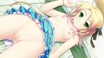  &#039;&amp;&#039;_-sora_no_mukou_de_sakimasu_you_ni- '&amp;'_-sora_no_mukou_de_sakimasu_you_ni- 1girl areolae bed blonde_hair blush breasts censored game_cg green_eyes highres legs lying mahori_tsukasa navel nipples no_bra no_panties pillow pussy saeki_hokuto short_hair small_breasts solo sweat thighs 