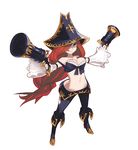  :q bad_id bad_pixiv_id boots breasts brown_eyes cleavage dual_wielding full_body gun hair_over_one_eye handgun hat holding kusaka_kokage large_breasts league_of_legends long_hair looking_at_viewer midriff navel pirate pirate_hat pistol red_hair sarah_fortune simple_background smile solo tongue tongue_out very_long_hair weapon white_background 