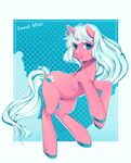 blue_eyes blue_hair cutie_mark equine female fur hair hooves horse long_hair looking_at_viewer loyproject mammal my_little_pony original_character pink_fur pony smile solo white_hair 