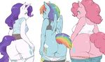  anthro anthrofied back_turned blue_eyes blue_fur bottomless bra butt chubby clothed clothing cutie_mark equine female friendship_is_magic fur group hair half-closed_eyes half-dressed horn horse looking_at_viewer looking_back mammal multi-colored_hair my_little_pony panties panties_down pegasus pink_fur pink_hair pinkie_pie_(mlp) plain_background polka_dots pony presenting presenting_hindquarters purple_hair rainbow_dash_(mlp) rainbow_hair rarity_(mlp) raspdraws shirt skirt smile tank_top the-rasp-b translucent underwear undressing unicorn white_background white_fur wings 