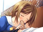  1girl blush eyes_closed fellatio game_cg inumori_papiko open_mouth oral penis short_hair softhouse_seal source_request touma_kojiro_no_tantei_file touma_reina uncensored 