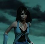  3d animated animated_gif arm_warmers black_hair bounce bouncing bouncing_breasts breasts cg cgi cloud clouds final_fantasy final_fantasy_viii jewelry jiggle lowres necklace panicked rinoa_heartilly running searching 
