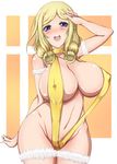  bad_id bad_pixiv_id bare_shoulders bikini blonde_hair blue_eyes blush breasts covered_nipples cowboy_shot curvy groin highres huge_breasts kinokoutarou long_hair looking_at_viewer navel nose_blush open_mouth pretty_(series) pretty_rhythm pretty_rhythm_rainbow_live slingshot_swimsuit smile solo swimsuit takanashi_otoha wide_hips yellow_bikini 