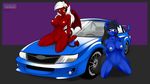  anthro anthrofied black_hair breasts brown_eyes car cat chilly_pepper dragon duo equine feline female hair horn hybrid klodette kloudmutt kneeling looking_at_viewer mammal my_little_pony navel nipples nude pussy red_eyes subaru unicorn white_hair wings 