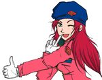  beret christina_mackenzie female gloves green_eyes gundam gundam_0080 hat lettuce_takeuchi long_hair military military_uniform red_hair solo uniform 