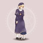  ahoge androgynous axis_powers_hetalia blonde_hair child full_body hat iceland_(hetalia) inrice male_focus multiple_boys norway_(hetalia) purple_eyes robe younger 