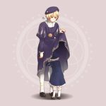  ahoge androgynous axis_powers_hetalia blonde_hair child full_body hat iceland_(hetalia) inrice male_focus multiple_boys norway_(hetalia) purple_eyes robe robe_lift white_hair younger 