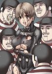  6+boys blood bodysuit breasts brown_hair crying gantz gantz_suit hotaryuso injury kishimoto_kei large_breasts multiple_boys open_mouth short_hair streaming_tears tanaka_seijin tears torn_clothes 