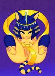  ankha anthro anus breasts cat egyptian feline female looking_at_viewer mammal nintendo nipples nude open_mouth plain_background presenting pussy ribbons smut-valerian solo spread_legs spreading video_games 