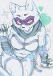  &lt;3 alopex arctic_fox blush breasts canine clothing daigaijin female fox fur looking_at_viewer mammal smile teenage_mutant_ninja_turtles white_fur yellow_eyes 