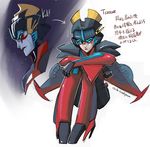  autobot blue_eyes female kandagawa lipstick makeup mecha_girl no_humans sitting transformers translation_request windblade_(transformers) 