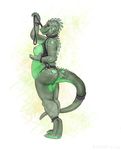  banrai breasts chubby collar female harness iguana invalid_tag inviting leash lifted_tail lizard nude pussy raised_tail reptile scalie solo 