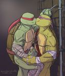  bandage baraqueen biceps brothers donatello_(tmnt) duo gay green_skin incest kissing male mask muscles mutant ninja penis raphael_(tmnt) reptile scalie sibling teenage_mutant_ninja_turtles turtle 