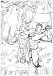  canine cervine clothed clothing comic deer dog furronika gay male mammal skimpy stag 