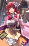  :o artist_name bad_id bad_pixiv_id bow breasts card chess_piece copyright_name flower gloves green_eyes hair_flower hair_ornament large_breasts no_game_no_life open_mouth pink_gloves red_hair short_hair sketch solo stephanie_dora swd3e2 