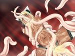  all_the_way_through anal animal_ears blonde_hair breasts broken_rape_victim cum dark_skin fur green_eyes kemurihaku monster monster_girl nipples rape rolling_eyes stomach_bulge tail tentacle 