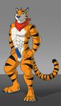  blue_nose blue_penis feline hufnaar male mammal penis precum simple_background solo tiger tony_the_tiger 
