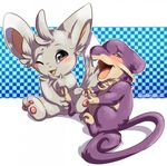 big_ears blush chest_tuft cute duo fur laugh mammal minccino mouse nintendo one_eye_closed open_mouth pawpads paws pok&#233;mon pok&eacute;mon rat rattata rodent sitting smile spreading tartiimons tears tickling tongue tuft video_games 
