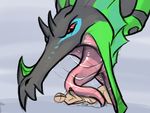  ambiguous_gender anonymous dragon drooling feral grey_dragon licking looking_down nude open_mouth saliva size_difference sprout sprout_(artist) squint tongue tongue_out 