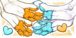  &lt;3 ambiguous_gender blue_pawpads f-r95 fur pawpads paws white_fur yellow_pawpads 